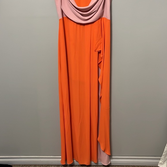 BCBGMaxAzria Pink Orange Gown Size 12 - Picture 2 of 6